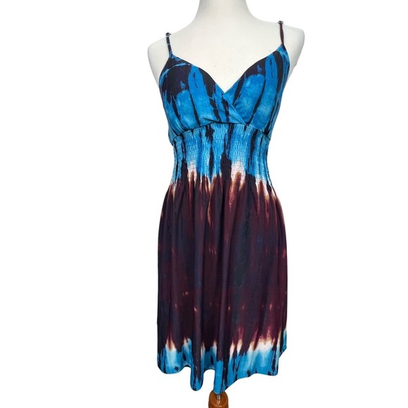 Love Dresses & Skirts - NEW LOVE Women's Tie Dye Purple/Blue Bohemian Stretchy Babydoll Dress Medium